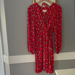 Red Poppy Print Dress Maeve Anthropologie
